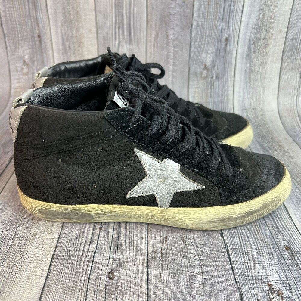 Golden Goose Mid Star Women’s 36 Black Suede Distressed Made in Italy - Picture 2 of 12
